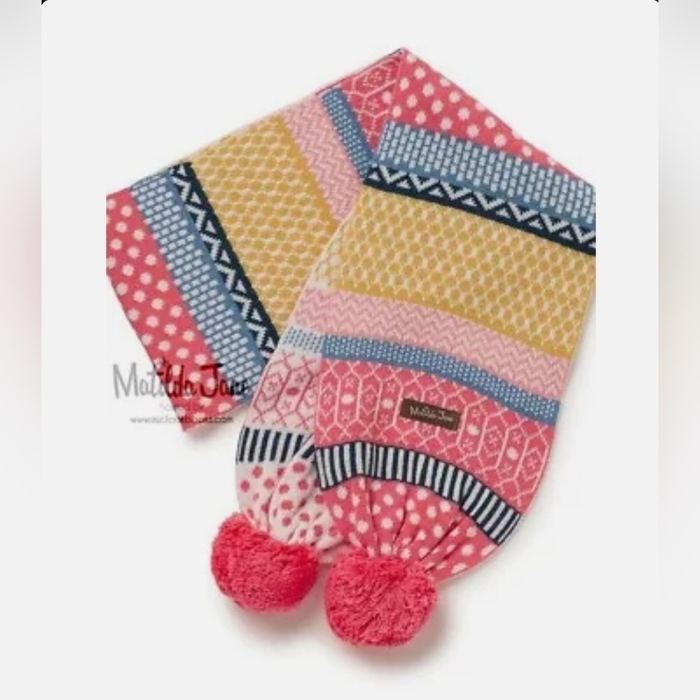 Matilda Jane Make Believe Pom Pom Knit Seasonal Soul Scarf One Size